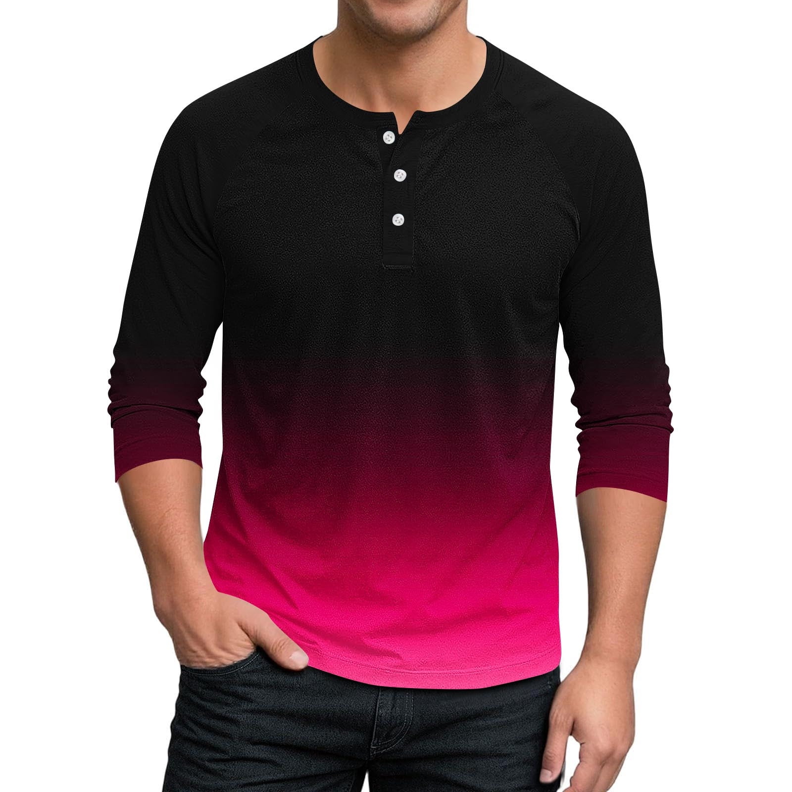BXINGOHAI Mens Summer Casual Short Sleeve Henleys T-Shirt Plain V Neck ...
