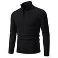 thumbnail image 1 of BXINGOHAI Mens Sweaters 1/4 Zip Up Pullover Slim Fit Fall Winter Spring stand Collar Long Sleeve solid Sweaters Today Sales Black,XL, 1 of 5