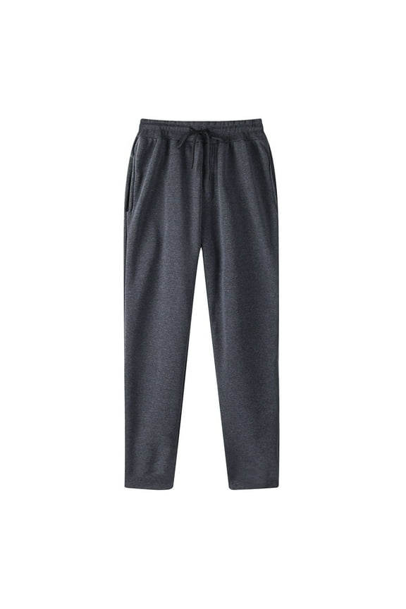 Mens Sweatpants Joggers Pants Drawstring Sports Gym Workout Pants Solid With Pocket Elastic Waistband Clearance Sale Dark Gray,L