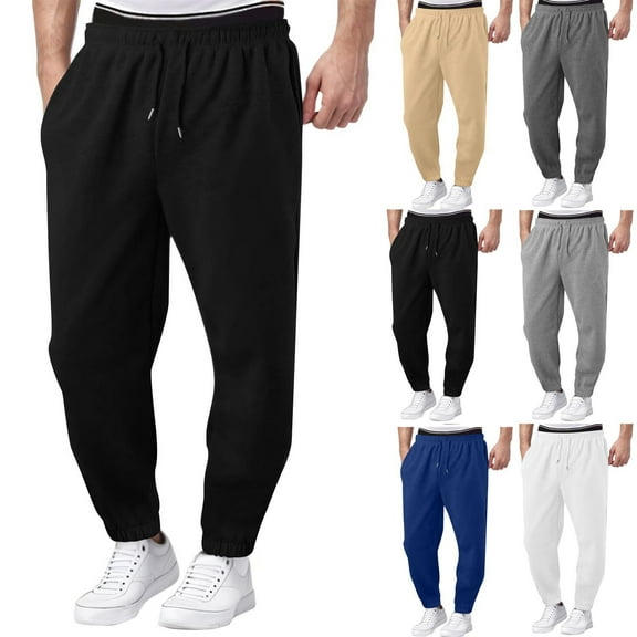 BXINGOHAI Mens Sweatpants with Pocket Lightweight Athletic Pants Elastic Waist Casual Jogger Gym Hiking Pant Black 3XL