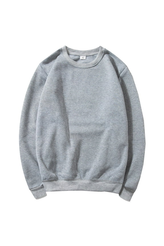 Mens Thin Fleece Shirts Casual Long Sleeves T-Shirts Fall Winter Crewneck Basic Shirt Loose Fit Pullover Tops Outdoor Daily Clothes M