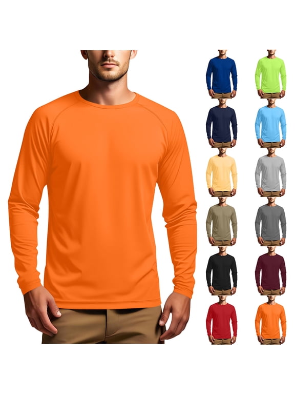 Mens UPF 50+ UV Sun Protection Shirts Outdoor Long Sleeve for Fishing Hiking Swimming Running Green M
