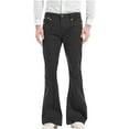 thumbnail image 1 of BXINGOHAI Mens Vintage Bell Bottom Pants Stretchy Slim Fit Chinos Pants Casual Solid Resistant Pants Disco Comfy Flared Trousers Black,S, 1 of 5