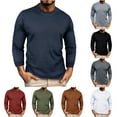 thumbnail image 1 of BXINGOHAI Mens Waffle Crewneck Shirts Slim Fit Long Sleeve Casual T-Shirt Khaki M, 1 of 6