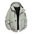 thumbnail image 1 of BXINGOHAI Mens Windproof Jacket Waterproof Lightweight Mountain Sport Jacket for Men Hooded Windbreaker Raincoat Gray 3XL, 1 of 6
