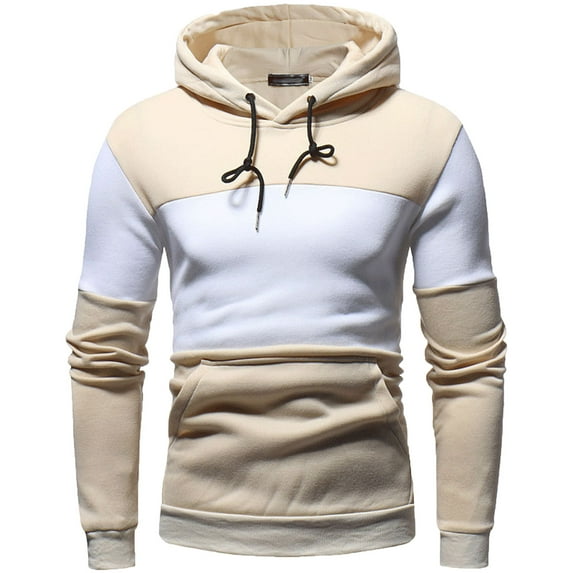 BXINGOHAI Oversized Hoodies Sweatshirts For Men Slim Fit Sweatshirt Drawstring Casual Daily Hooded Shirts Fall Winter Workout Tops With Pocket Beige,XL