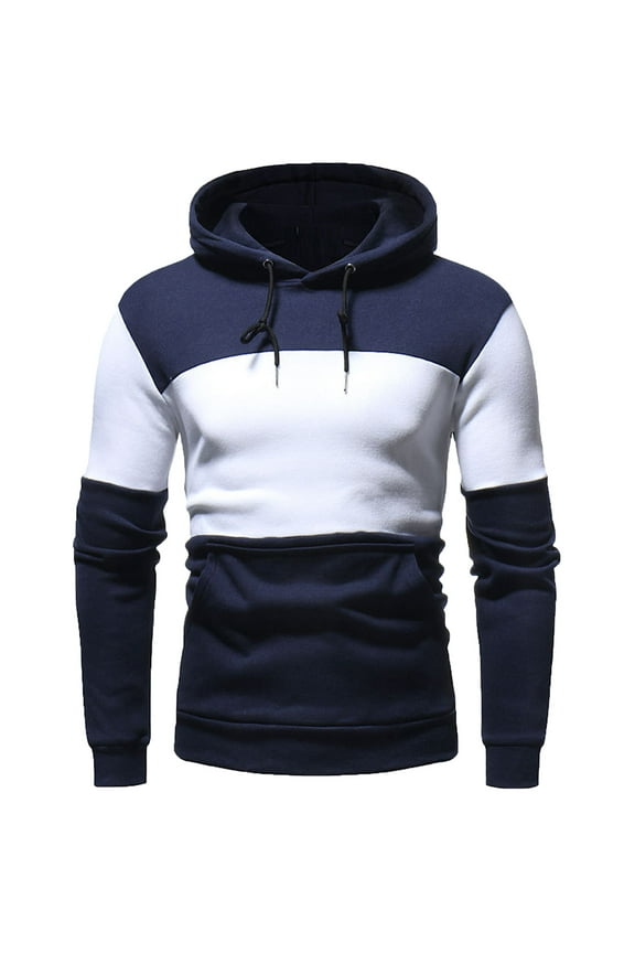 Oversized Hoodies Sweatshirts For Men Slim Fit Sweatshirt Drawstring Casual Daily Hooded Shirts Fall Winter Workout Tops With Pocket Dark Blue,XL