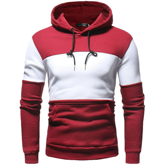 BXINGOHAI Oversized Hoodies Sweatshirts For Men Slim Fit Sweatshirt Drawstring Casual Daily Hooded Shirts Fall Winter Workout Tops With Pocket Today Sales Red,XXL