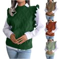thumbnail image 1 of BXINGOHAI Oversized Sweater Vest for Women Sleeveless Solid Color Loose Pullover Sweater Green,2XL, 1 of 6