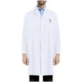 thumbnail image 1 of BXINGOHAI Professional Lab Coat for Men Long Sleeve Poly Medical Coat White,L, 1 of 6