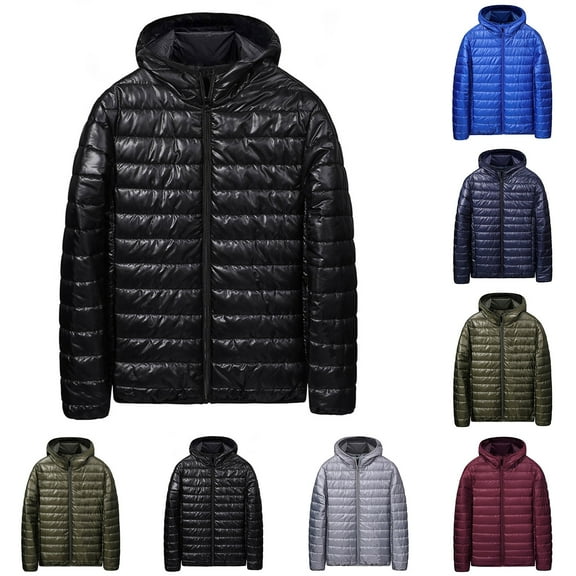 BXINGOHAI Puffer Jacket for Men Winter Warm Winter Lightweight Coat Jacket Clearance Sale Gray,M