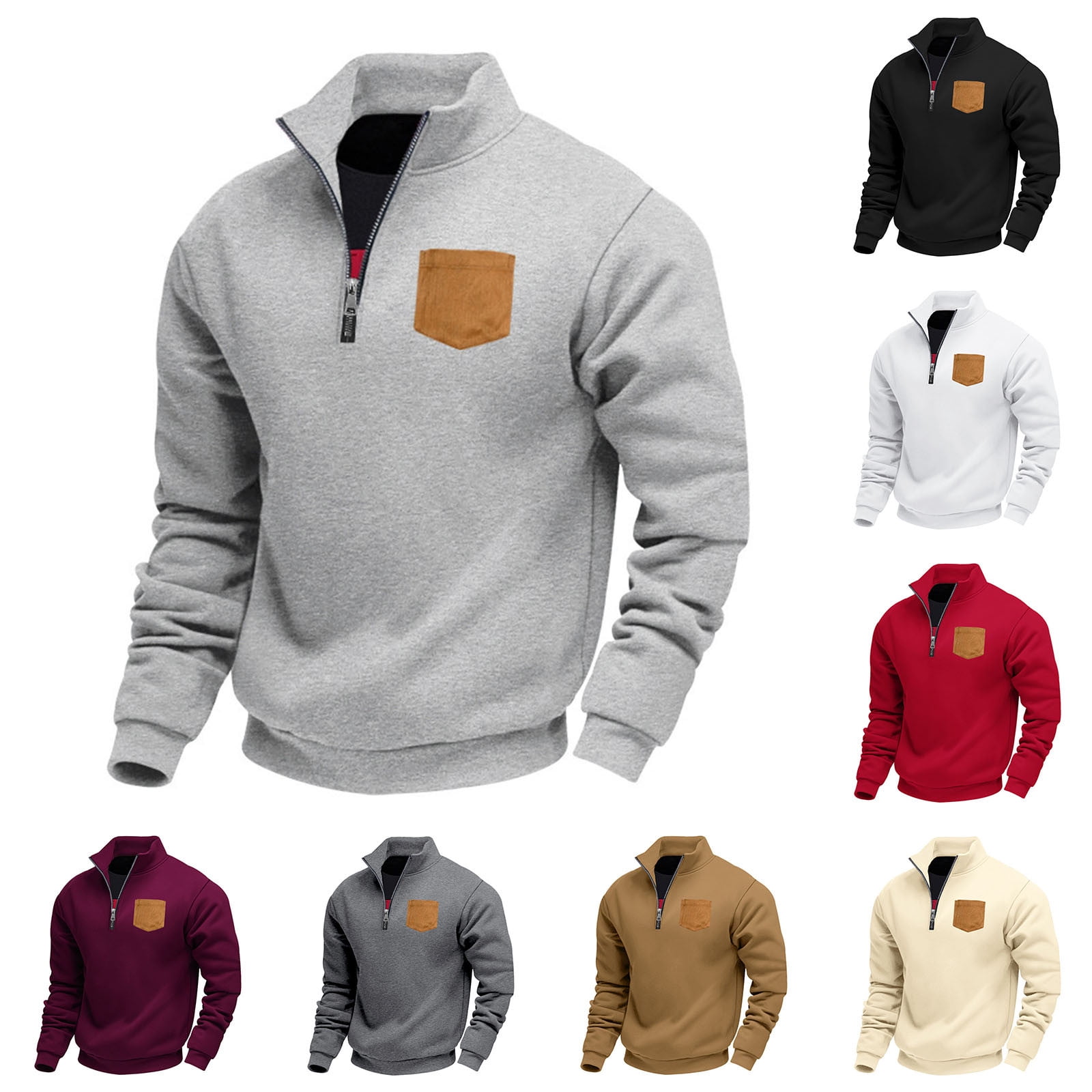 BXINGOHAI Quarter Zip Pullover Men Mock Neck Long Sleeve Performance BXINGOHAI Quarter Zip Pullover Men Mock Neck Long Sleeve Performance