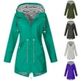 thumbnail image 1 of BXINGOHAI Rain Jacket Women Waterproof Long Lightweight Raincoat Hooded Windbreaker Outdoor Trench Coat Green 5XL, 1 of 6