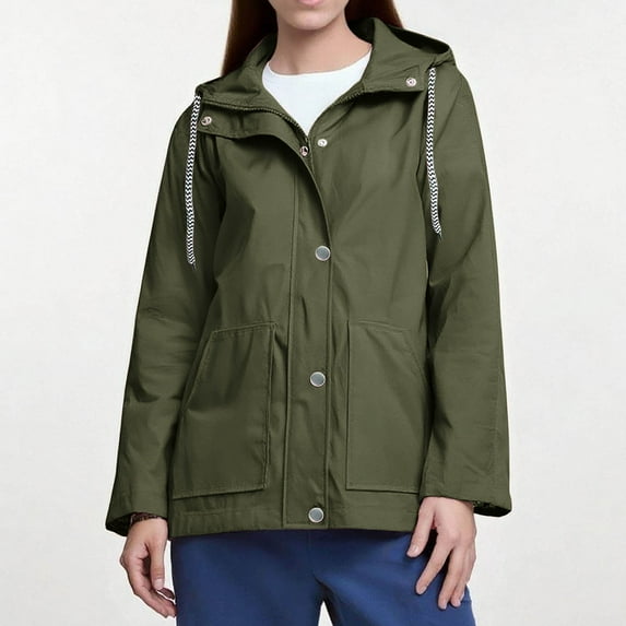 BXINGOHAI Raincoat Women Waterproof Long Hooded Rain Jacket Trench Coats Windbreaker Travel Jacket