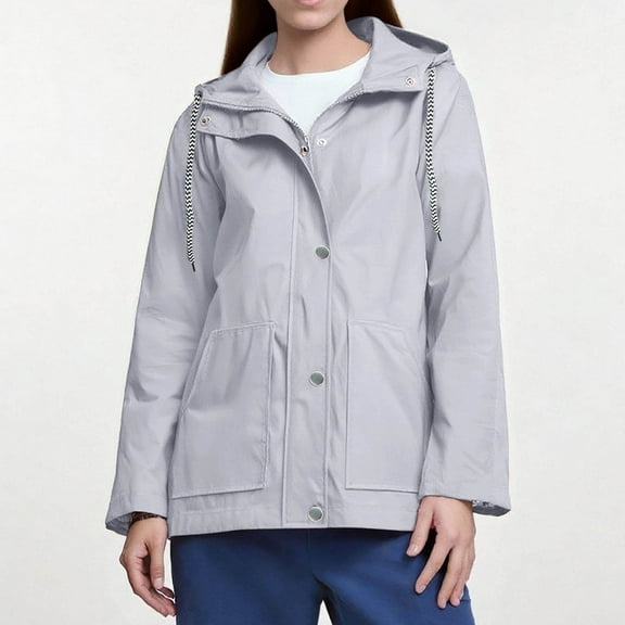 BXINGOHAI Raincoat Women Waterproof Long Hooded Rain Jacket Trench Coats Windbreaker Travel Jacket