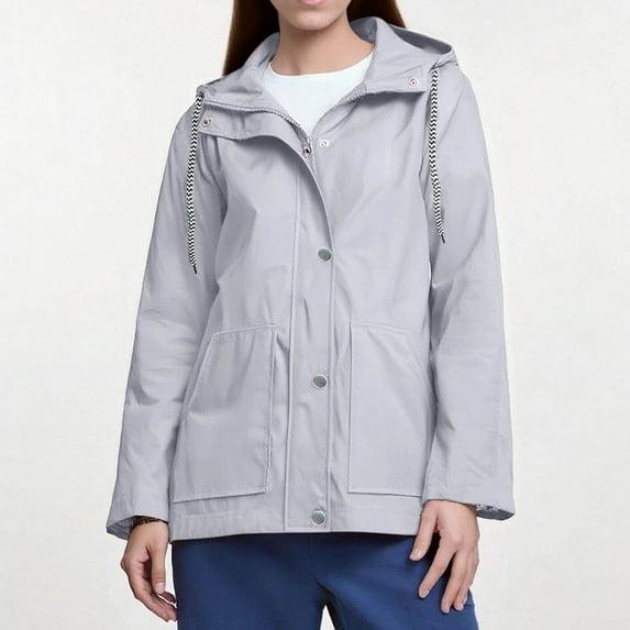 BXINGOHAI Raincoat Women Waterproof Long Hooded Rain Jacket Trench Coats Windbreaker Travel Jacket