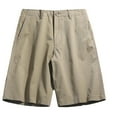 thumbnail image 1 of BXINGOHAI Red Dress Shorts Men 5 Inch Men's Hiking Cargo Shorts with Pockets 7” Lightweight Stretch Outdoor Travel Shorts with Elastic Waist Khaki,L, 1 of 3