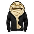 thumbnail image 1 of BXINGOHAI Sherpa Lined Hoodies for Men Heavyweight Full Zip Up Sweatshirt Thick Fleece Jackets Winter Warm Coats Black 3XL, 1 of 6