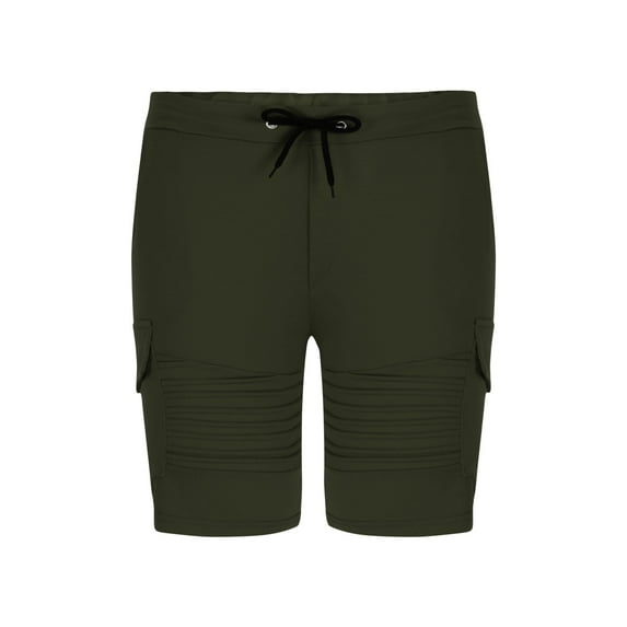 BXINGOHAI Shorts with Zipper Pockets Men Cotton Men's Camo Multi-Pocket Slim fit Casual Shorts,Outdoor Camouflage Twill Cargo Shorts 11" Inseam Green,M