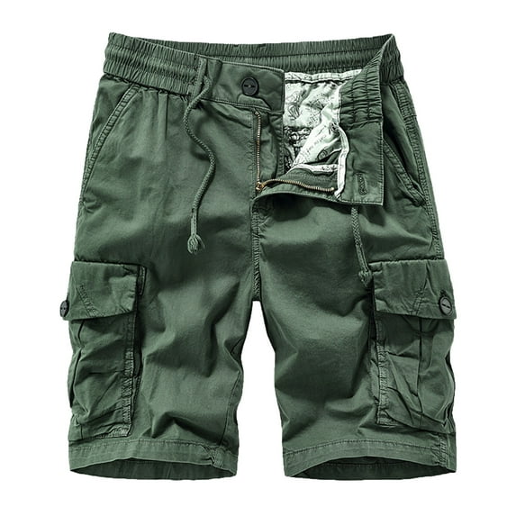BXINGOHAI Slim Shorts Deals $15 & Under Cargo Shorts Men Elastic Waist Summer Shorts Drawstring Sport Shorts Casual Work Shorts Loose Fit Vacation Shorts Army Green,M