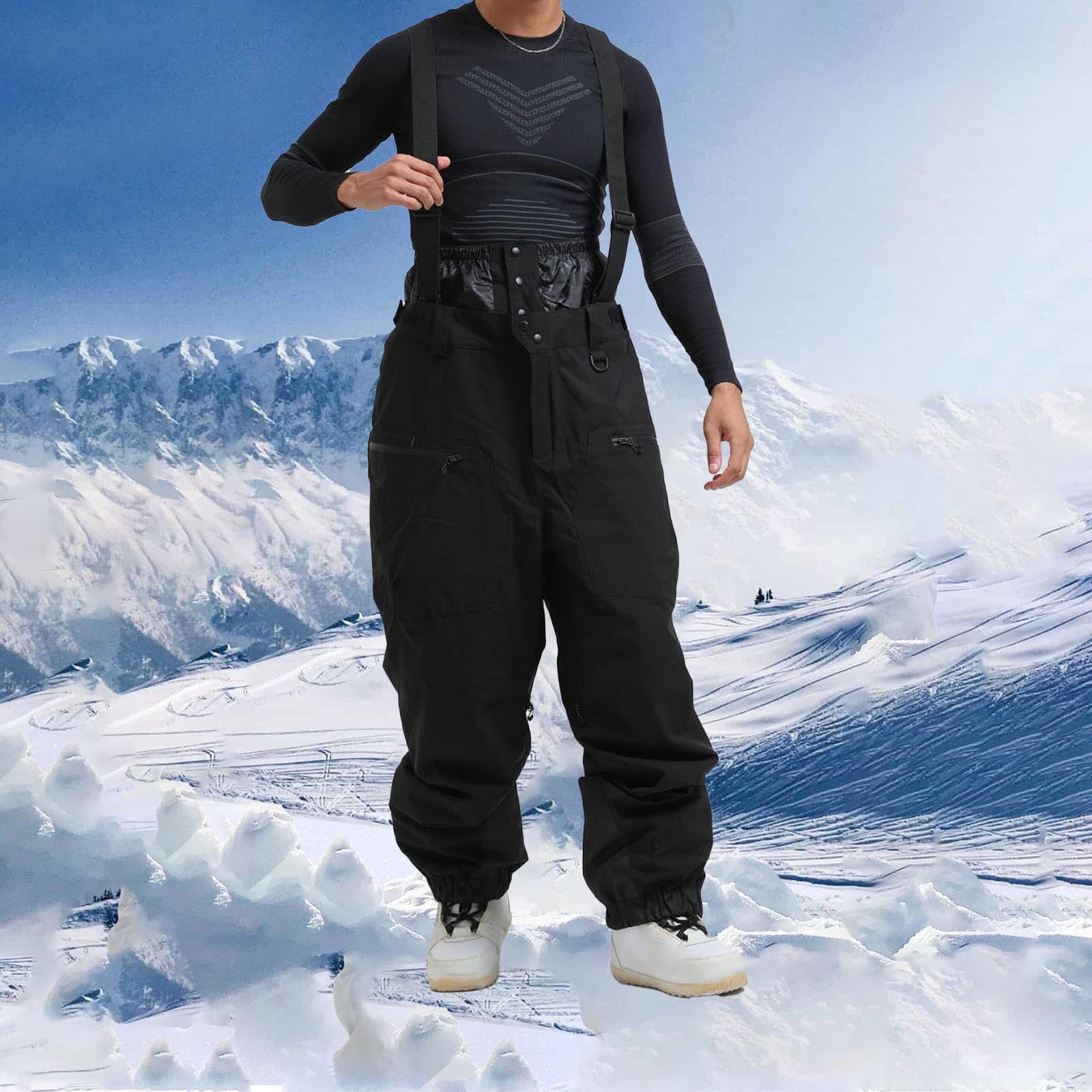 BXINGOHAI Snow Women Men Ski Bibs Snowboard Pants Snow Bibs