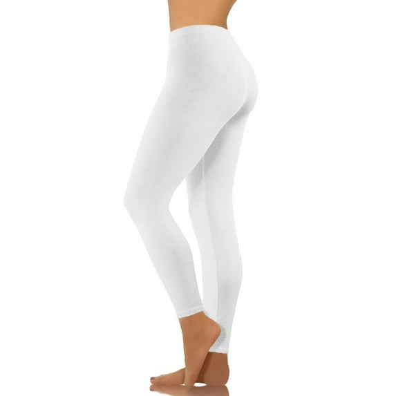 BXINGOHAI Solid Leggings for Women High Waisted Yoga Pants Stretch Compression Pant Athletic Workout Pants Women's leggings White,XL