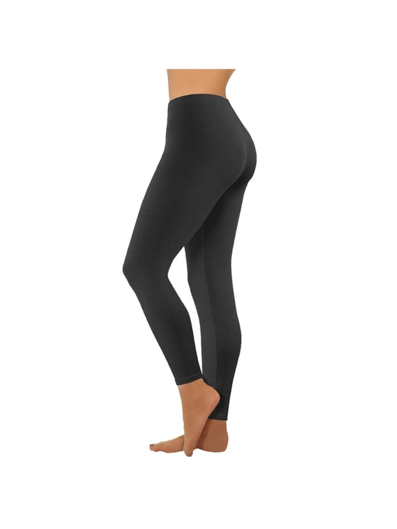 Solid Leggings for Women High Waisted Yoga Pants Stretch Compression Pant Athletic Workout Pants Women's leggings Today Black,XL