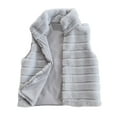 thumbnail image 1 of BXINGOHAI Solid Vest Jackets for Women Stand Collar Faux Jacket Top Plus Size Sleeveless Coat Casual Outdoor Streetwear Outwear Jackets Gray,XXXXL, 1 of 6