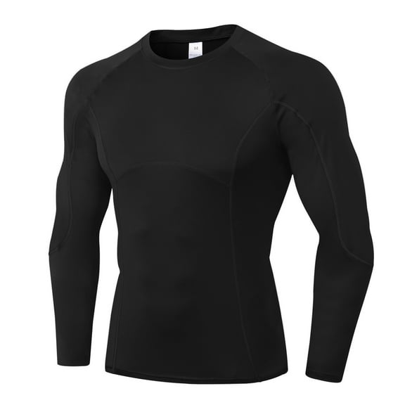 BXINGOHAI Sport Sweatshirt For Men Quick Dry Pullover Tops Crewneck Slim Fit Long Sleeve Shirts 2024 Running Gym Bottoming Sweatshirts Black,S