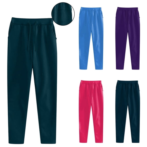 BXINGOHAI Sweat Pants for Womens High Waisted Baggy Sweatpants Casual Drawstring Workout Pants with Pockets Dark Blue L