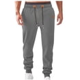 thumbnail image 1 of BXINGOHAI Sweatpants for Men Zipper Pockets Jogger Pants Drawstring Elastic Waist Sweatpant Solid Taperd Pants Outdoor Running Pants Today Sales Gray,M, 1 of 5