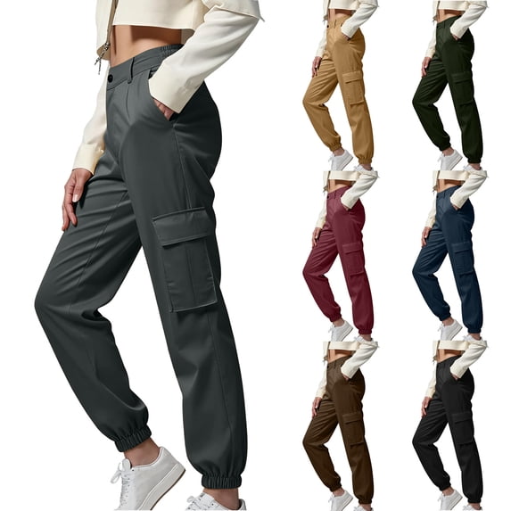BXINGOHAI Sweatpants Women, Cargo Womens Sweatpants, Fleece Womens Joggers with Pockets (Available in Plus) Army Green L
