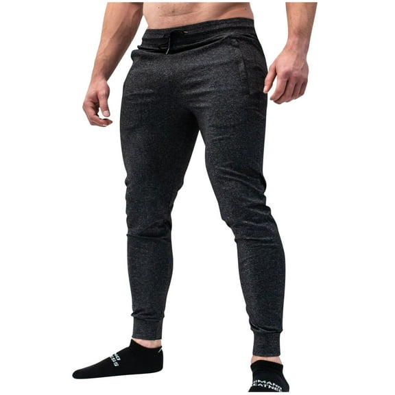 BXINGOHAI Sweatpants for Men Slim Fit Jogger Pants Drawstring Elastic Waist Workout Pants Solid Running Pants Outdoor Athletic Work Long Pants