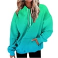 thumbnail image 1 of BXINGOHAI Sweatshirts for Women Crewneck Gradient Color Graphic Sweatshirt Casual Baggy Round Neck Hooded Pullover Drawstring Sweatshirts Hoodies Sale Green,M, 1 of 4