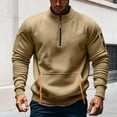 thumbnail image 1 of BXINGOHAI Sweatshirts for Men Quarter Zip Tactical Sweatshirt Vintage Long Sleeve Sweat Tshirts Casual Pullover with Pockets Khaki L, 1 of 4