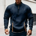 thumbnail image 1 of BXINGOHAI Sweatshirts for Men Quarter Zip Tactical Sweatshirt Vintage Long Sleeve Sweat Tshirts Casual Pullover with Pockets Navy L, 1 of 4