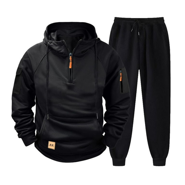 BXINGOHAI Sweatsuit Piece Set for Men Tactical Fleece Hoodies