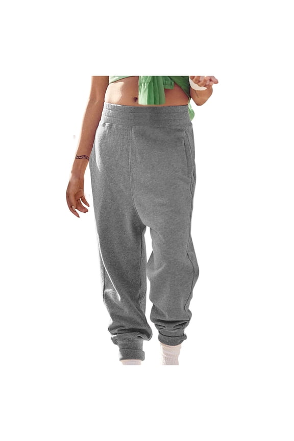 Thin Fleece Sweatpants for Women Casual Elastic Waist Jogger Pants Fall Winter Sweatpant Tapered Pant Dark Gray,M