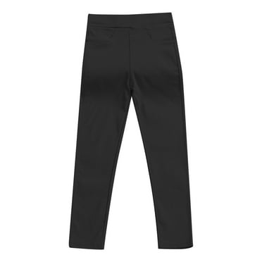 BXINGOHAI Toddler Girls Cotton Leggings Little Girl Stretchy Full Length Trousers Kids Soft Comfortable Stretchy Tights Pants under 5 Black,6-7 Years