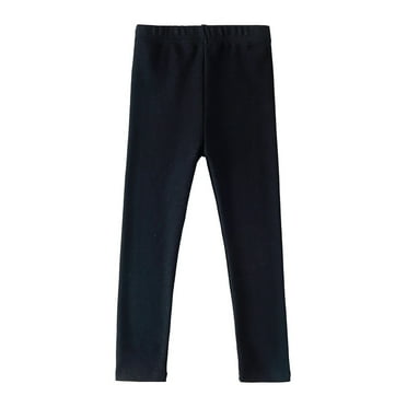 BXINGOHAI Toddler Girls Leggings Basic Solid Full Length Cotton Tights Pants Stretch Full Length Pants Today Deals Black,6 Years