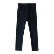 BXINGOHAI Toddler Girls Leggings Basic Solid Full Length Cotton Tights Pants Stretch Full Length Pants Today Deals Black,6 Years