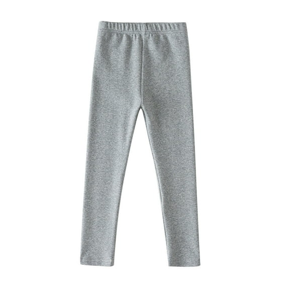 BXINGOHAI Toddler Girls Leggings Basic Solid Full Length Cotton Tights Pants Stretch Full Length Pants Today Deals Gray,2 Years