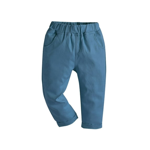 BXINGOHAI Toddler Kids Boys Suit Pant School Uniform Pants Solid Color Straight Leg Dressy Trousers Casual Activity Pants Navy,6 Months