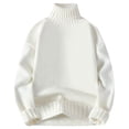 thumbnail image 1 of BXINGOHAI Turtlenecks Sweaters For Men Male Autumn Winter Wool Sweater crewneck Pullover Bottoming Shirt All Matching High Neck Top Today White,M, 1 of 3