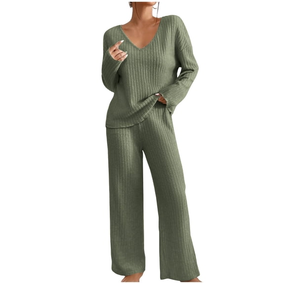 BXINGOHAI Two Piece Outfits for Women Lounge Sets Button Down Sweatshirt Sweatpants Sweatsuits Set with Pockets Green S