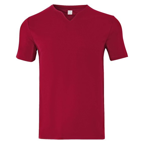 BXINGOHAI V Neck T Shirts Mens T Shirts Mens Pocket Tee Shirts Short Sleeve Mens Summer Shirts Mens Shirts V-Neck T-Shirts Fall Savings Red,L
