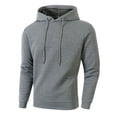 thumbnail image 1 of BXINGOHAI Waffle Hoodies Sweatshirt For Men Casual Hooded Tops Solid Long Sleeve Pullover Shirts With Drawstring Dark Gray,XXL, 1 of 5