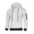 thumbnail image 1 of BXINGOHAI Waffle Hoodies Sweatshirts for Men Solid Drawstring Hooded Sweatshirt Long Sleeve Pullover Shirts Outdoor Jogging Workout With Kangaroo Pocket White,L, 1 of 3