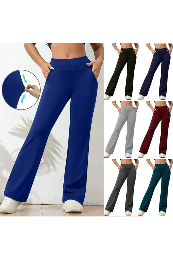 Wide Leg Pants for Women Loose Yoga Pants with Pockets Petite/Regular/Tall Stretch Casual Lounge Pants Wine XL