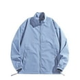 thumbnail image 1 of BXINGOHAI Windbreaker Jacket for Men With Pockets Solid Long Sleeved Coats Full Zip Up Jackts Outdoor Jogging Sports Outwear Blue,XL, 1 of 4